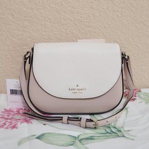 Kate Spade Leila Mini Flap Leather Crossbody Pebble Leather colorblock